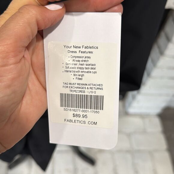 Fabletics Women Dress compression Jersey All way Stretch Black Large Short Mini - Picture 4 of 9